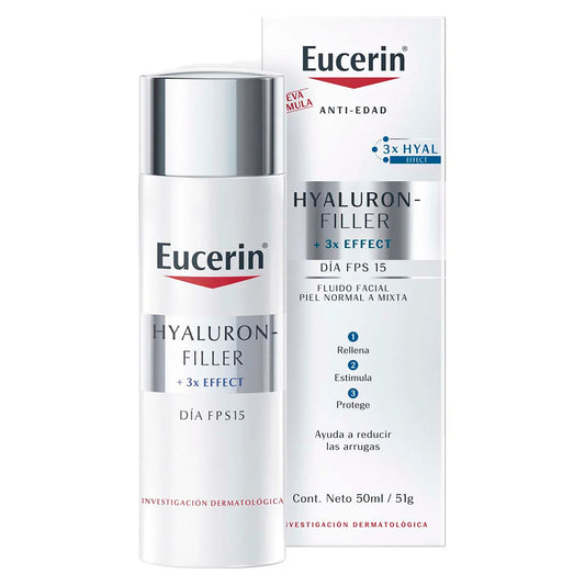 Eucerin Crema Anti-Edad Hyaluron-Filler 3x Effect Dia 15 FPS 50ml