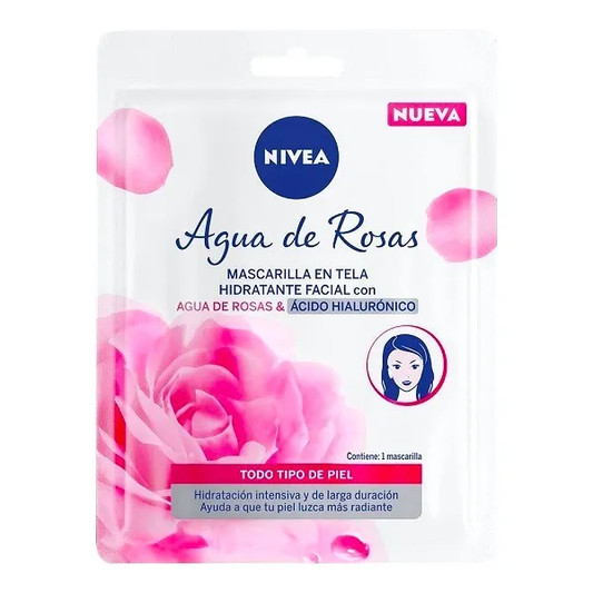 Mascarilla Facial Agua De Rosas Nivea 1 Pieza