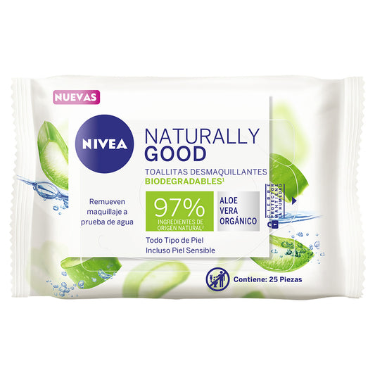 Toallitas Desmaquillantes Nivea Naturally Good Aloe Vera 25 Toallitas